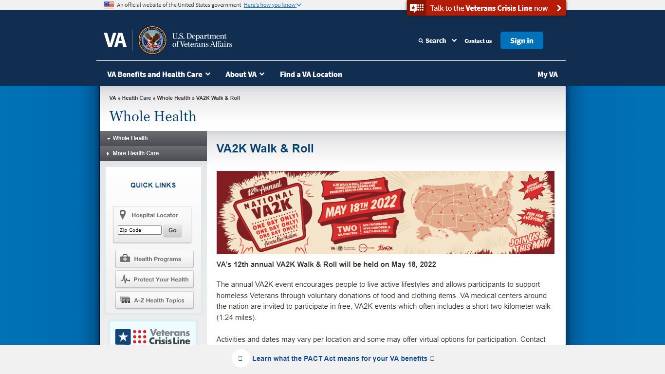 VA2K Walk & Roll - Whole Health - Veterans Affairs